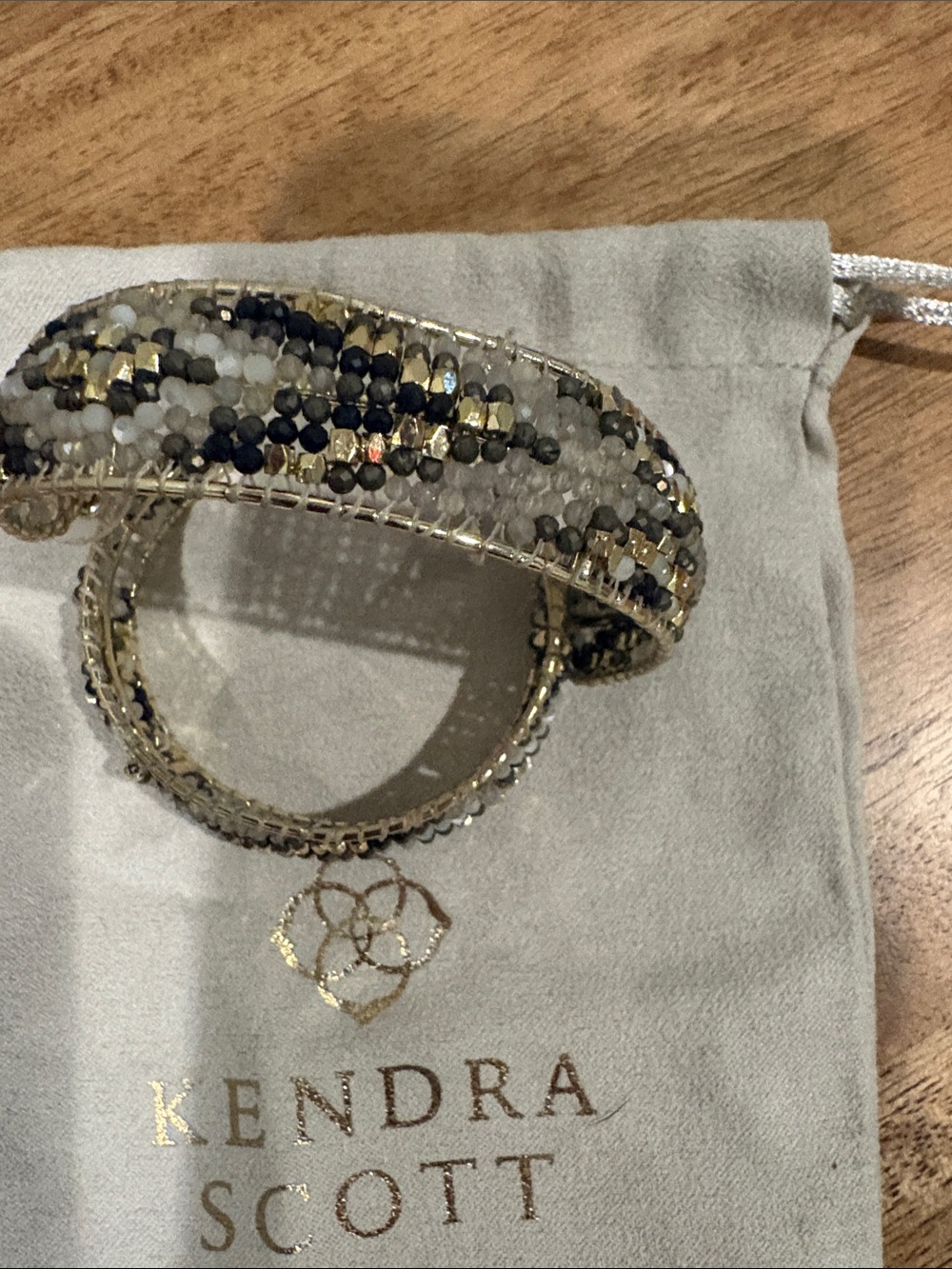 Kendra Scott Gold, Black and Gray Beaded Earrings